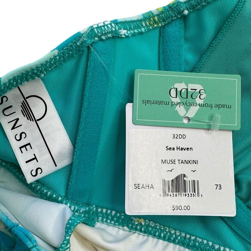 NWT Sunsets SEA HAVEN Muse Halter Underwire Tankini Swim Top 32DD - Picture 5 of 13